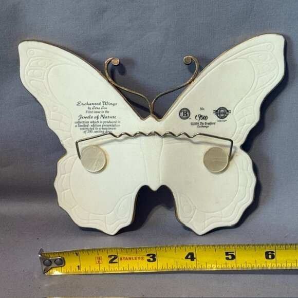 Butterfly Figurine Bradford Exchange Enchanted Wings Jewels Nature Porcelain Vtg - Picture 2 of 4